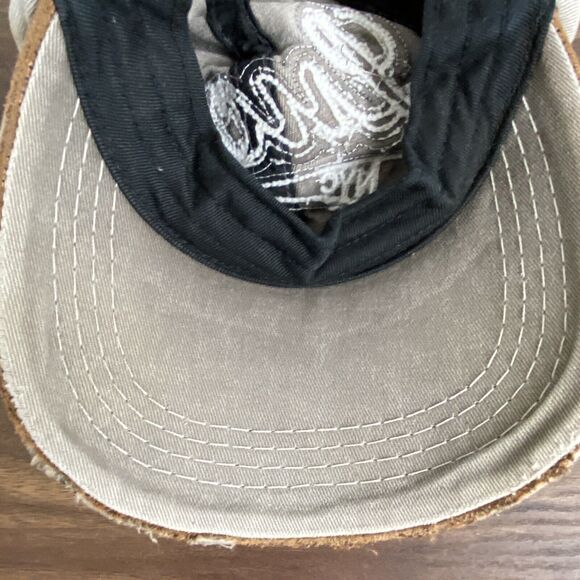 Lucky NYC 01 Factory Distressed Brown Dad Baseball Hat Cap Adjustable 2001 VTG - Picture 8 of 11